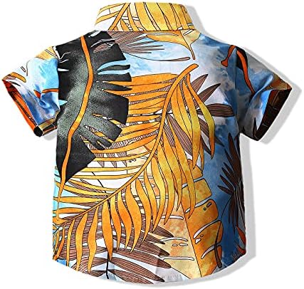 Dušo Momci Dugme Košulje Havajski Crtani Otisak Slim-Uklapa Kratki Rukav Super Haljinu Majicu Slatka majica