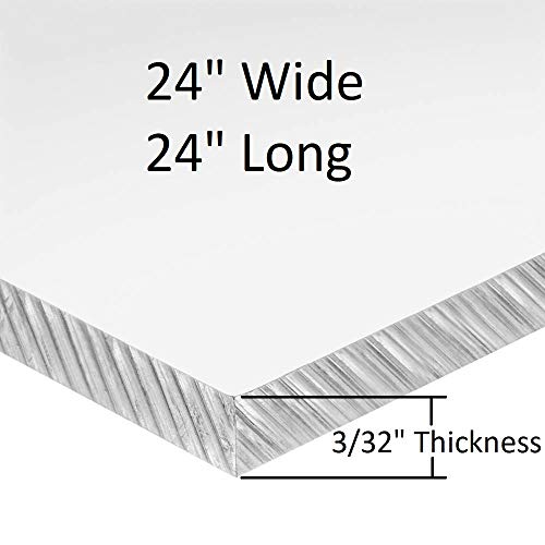 Sterling Pečat & Zalihe (STCC) Transparentni Imitaciju Plexiglass Stanja, 3/32 Debeo x 24 Širom x 24 Dugo