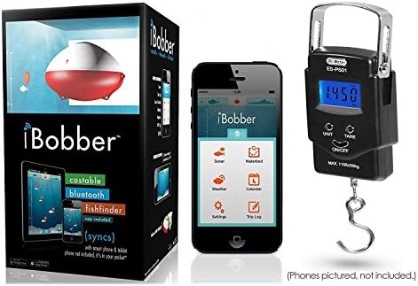 iBobber Bežični Bluetooth Pametne Ribe Saznali za iOS i Android Uređaje & Dr Metar PS01 110lb/50 kg Elektronske Ravnotežu Digitalni Pecanje Poštanski Visi Kuka Skali (Snop)