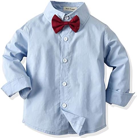 Mališan Odelo Baby Boys Odjeću Postavlja Mašnu Košulje + Tregerima Pantalone 3pcs Gospodin Odjeću Odijela
