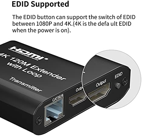 4K HDMI Extender Preko Cat5e/6 sa Audio & Petlja Napolje, BolAAzuL Digitalni HDMI Ethernet Extender od 120