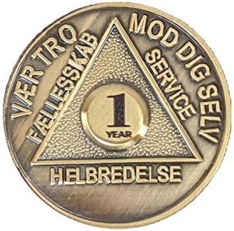 MyRecoveryStore danski AA Medaljon Laser Ugravirano sa Godina Trezvenosti (1-50) Običaj AA Čip Uključuje